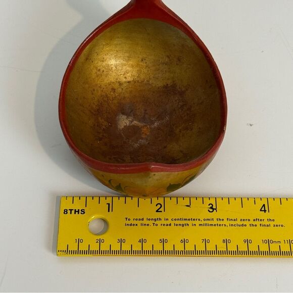 Vintage Hand-painted Wooden Lacquer Trinket Dish Bird USSR - Picture 9 of 10